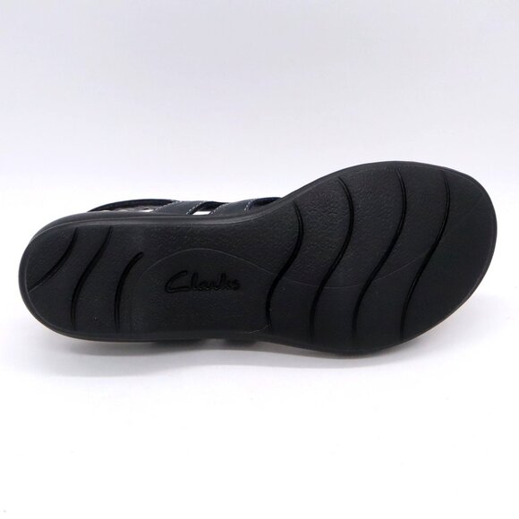 Clarks Leisa Vine Sandals Size 6.5 Navy Blue Slingback Comfort - Picture 6 of 6